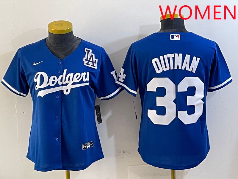 Women Los Angeles Dodgers 33 Outman Blue Game 2025 Nike MLB Jersey style 6